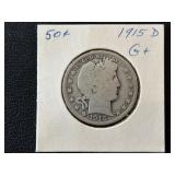 1915-D Barber Half Dollar
