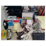 Large Metal Desk & Huge Lot of Office Supplies