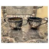 Lot of Silver Plated Tea Service and Serving Trays inc. Ellis Barker, Sheridan