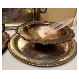 Silver Plated Tea Service and Serving Trays