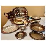 Large Lot of Silver Plated Serving Ware inc. Sheffield