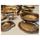 Large Lot of Silver Plated Serving Ware inc. Sheffield