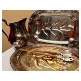Large Lot of Silver Plated Serving Ware inc. Sheffield