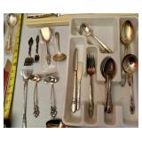 Silver Plated Utensils, Spoons, Forks, Serving Items