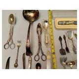 Silver Plated Utensils, Spoons, Forks, Serving Items