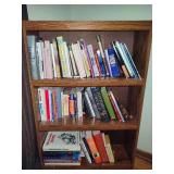 Faux Wood Multi- Shelf Bookcase w/ Assortment of Books