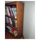 Faux Wood Multi- Shelf Bookcase w/ Assortment of Books