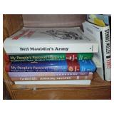 Faux Wood Multi- Shelf Bookcase w/ Assortment of Books