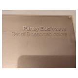 Crate & Barrel Set of Six Pansy Bud Vases - New in Box