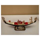 Venetian Gondola Figurine and Colosseum Wall Art