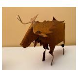 Rustic Metal Moose Figurine