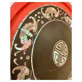 Japanese Bento Tray and Stoneware Blue Willow Tea Cups