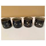 Japanese Bento Tray and Stoneware Blue Willow Tea Cups