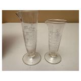 Set of Four Vintage Apothecary Beakers and Scale