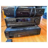 Technics Stereo Receiver, Sony VCR and TEAC Compact Disc Multi Player