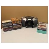 Akai Boom Box Radio Cassette Player, Tapes and CD