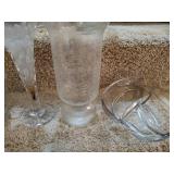 Assorted Large Glass and Crystal Vases and more