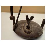 19th Century Rave Miners Lamp with Rooster Flame