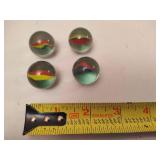 Four Large Cats Eye Marbles