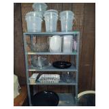 Lot of Reusable Plastic Containers w/Lids & Serving Trays
