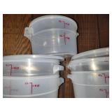Lot of Reusable Plastic Containers w/Lids & Serving Trays