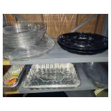 Lot of Reusable Plastic Containers w/Lids & Serving Trays