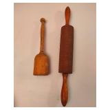 Antique Potato Masher & Rolling Pin