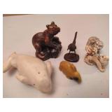 Assortment of Carved Stone & Metal Animals