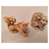 Assortment of Carved Stone & Metal Animals