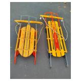 Two Vintage Wood Sleds