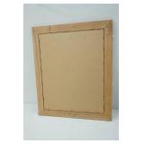 Retro Floral Frosted Etched Wall Mirror with Wood Frame