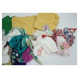 Vintage Ladies Hankies and Material For Sewing