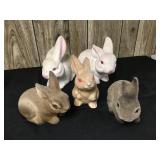 Collection of Flocked Bunnies