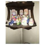 Wall Shelf w/ Bunny Figurines