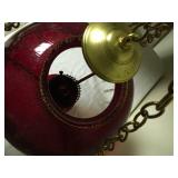Antique Cranberry Hanging Lamp