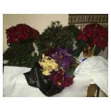 Greenery and Poinsettias
