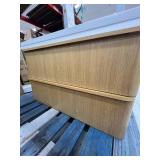 Ari Kitchen and BathLucas 36 in. W x 21 in. D x 22 in. H Single Floating Bath Vanity in Oak w/ Engineered Quartz Top in White w/ White Basin