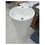 Swiss MadisonMonaco Circular Basin Pedestal Sink in Matte White
