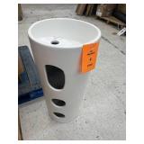 Swiss MadisonMonaco Circular Basin Pedestal Sink in Matte White