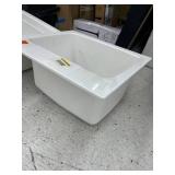 MUSTEE22 in. x 25 in. x 13.75 in. Molded Fiberglass Drop in Utility Sink in White