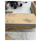 FLEXIMOUNTSOHK Series 48 in. W x 72 in. D x 22-40 in. H Black Ceiling Mounted Overhead Garage Storage Rack with Accessory Hooks