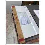Simply Living 36 in. W x 18 in. D x 19.7 in. H Bath Vanity in Teak with Ivory White Engineered Marble Top