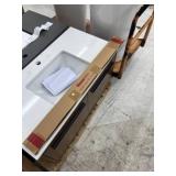 Simply Living 36 in. W x 18 in. D x 19.7 in. H Bath Vanity in Teak with Ivory White Engineered Marble Top