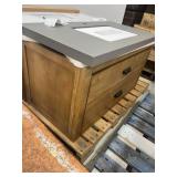 Ari Kitchen and BathKane 36 in. W x 18.5 in. D Bath Vanity in Weathered Fir with Concrete Vanity Top in Gray with Gray Basin