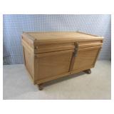 (A-3) Wood Box Chest with Hinged Li...
