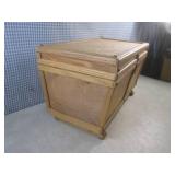 (A-3) Wood Box Chest with Hinged Li...