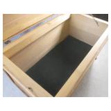 (A-3) Wood Box Chest with Hinged Li...