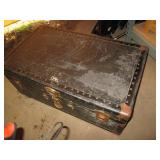 Vintage storage trunk full of assor...