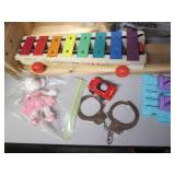 Vintage toys, train set and Leap Fr...