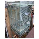 Large Metal birdcage on wheels...